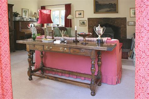 Folding Oak Table in Surrey Country Cottage Sitting Room