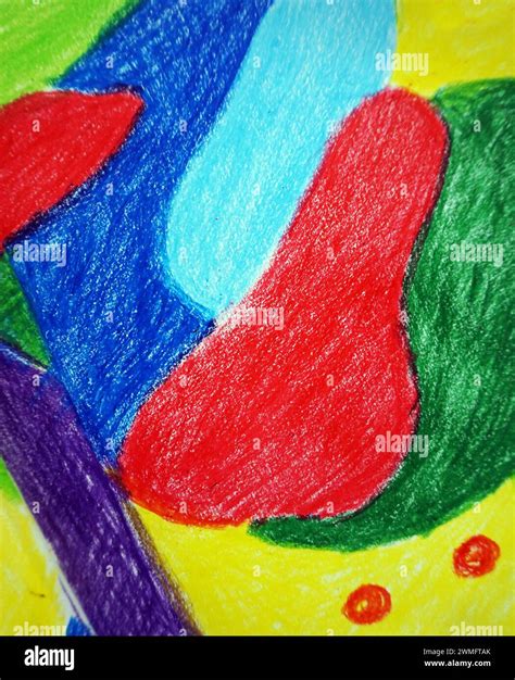 abstract drawing colorful wax crayon geometric shape Stock Photo - Alamy