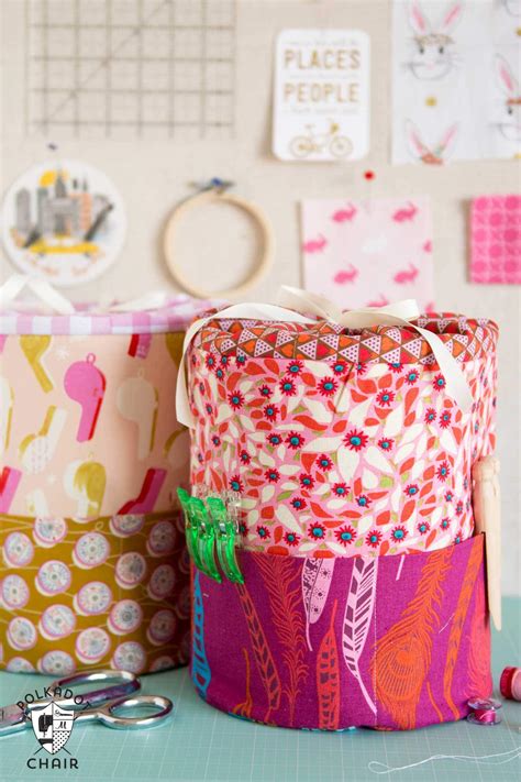 DIY Padded Storage Bins Sewing Pattern - The Polka Dot Chair
