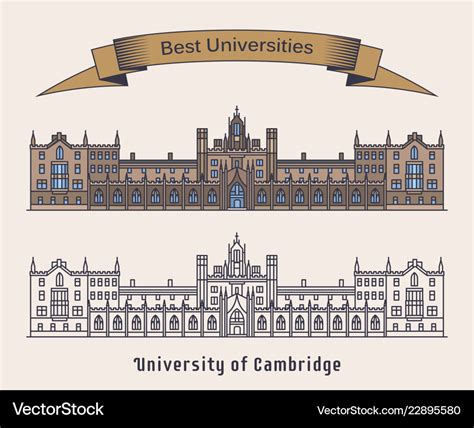 University of cambridge building architecture Vector Image