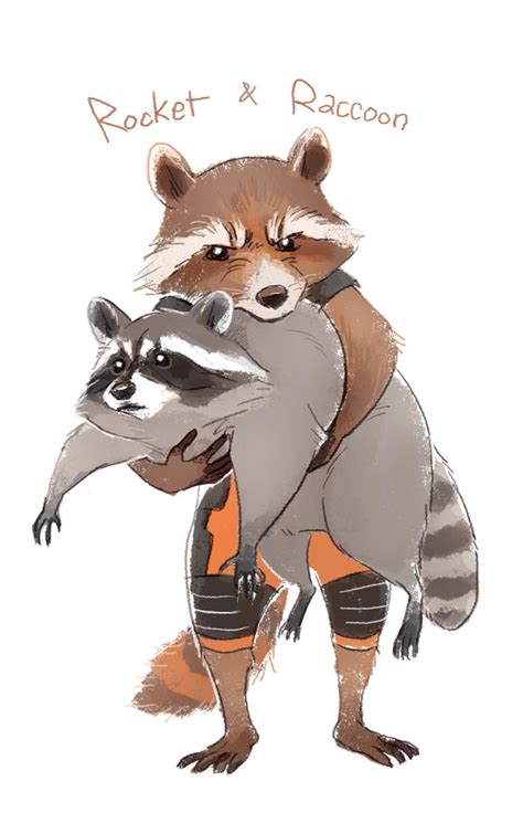 Rocket n Raccoon by Hallpen on DeviantArt