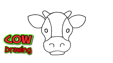 How to draw a Cow face step by step | Cow face sketch | Cow drawing ...