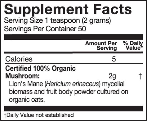 Om Mushroom Organic Lion's Mane Mushroom 60g