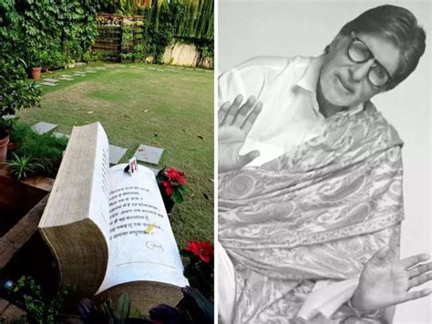 Versed in stone! Bench-shaped 'Madhushala' replica installed at Amitabh Bachchan's Mumbai home ...