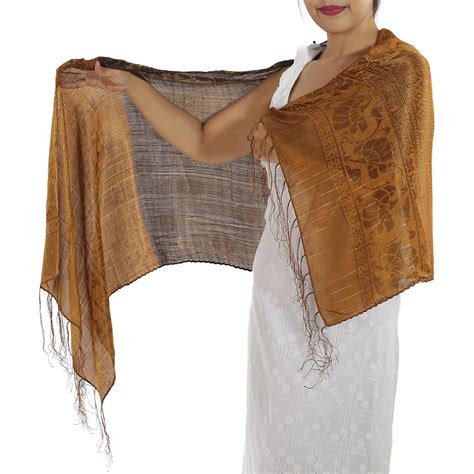 *A Brown Silk Scarf Order Online Direct from Thailand