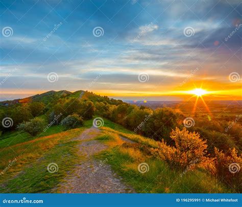 Malvern Hills Sunrise stock image. Image of bluesky - 196295991