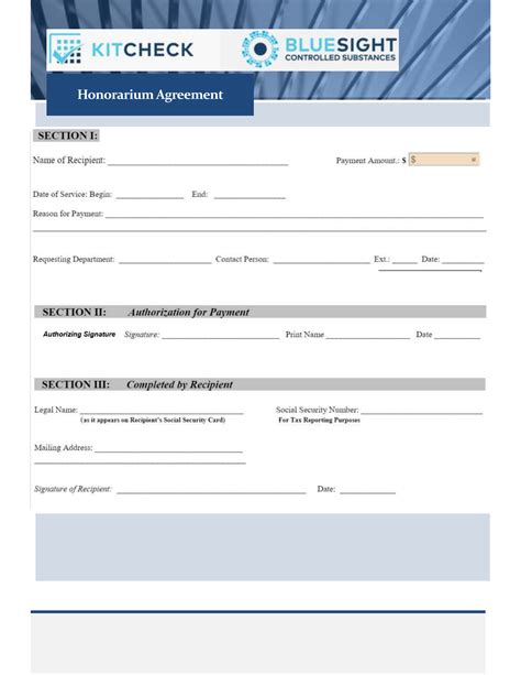 Honorarium Agreement - KC2019