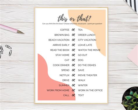 This or That Printable Game Would She Rather Game Virtual Work Happy Hour Activity Fun Digital ...