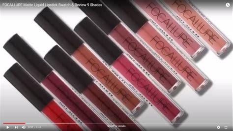 FOCALLURE Matte Liquid Lipstick Swatch & Review 9 Shades - YouTube