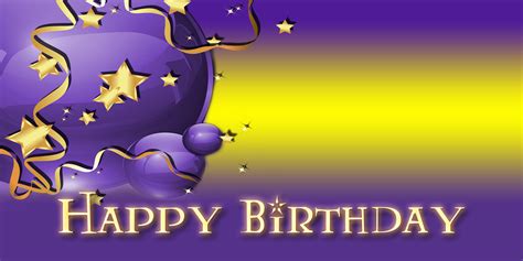 Happy Birthday Banner - Star Balloon Purple - Vinyl Banners | Gatorprints