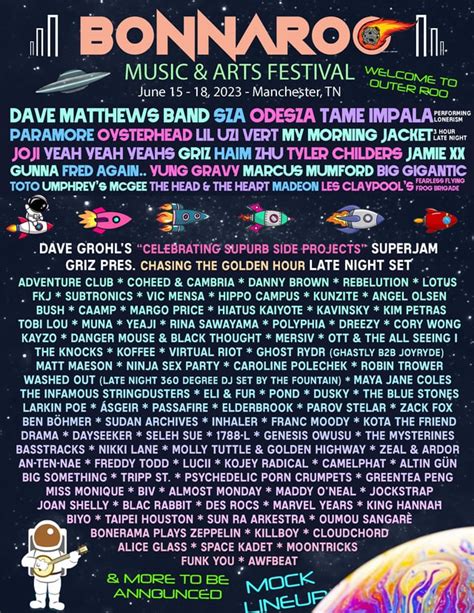 Bonnaroo 2023 Mock Lineup (Old School Poster Style) : r/bonnaroo