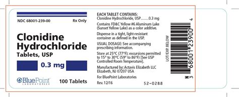 Clonidine - FDA prescribing information, side effects and uses