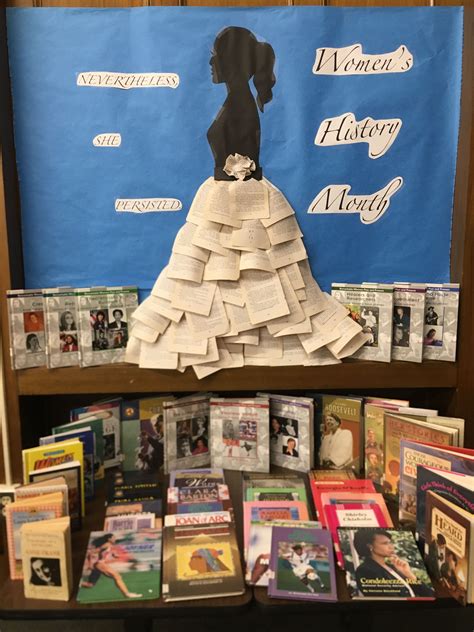 Women’s history month library display. | School library displays, School library book displays ...