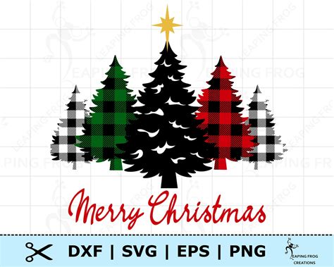 Christmas Trees SVG Cricut cut files layered. Silhouette. | Etsy