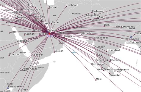 Qatar Airways Flight Map - Map Of Farmland Cave