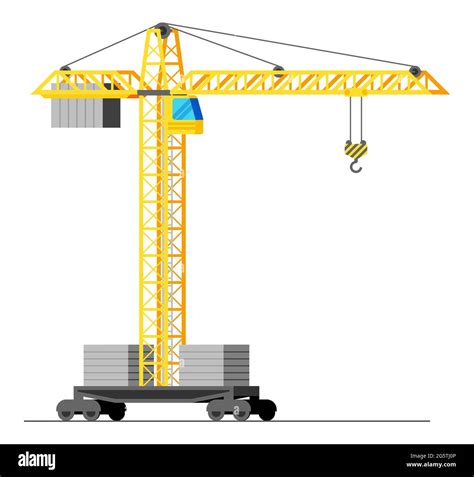 Construction Tower Crane Isolated on White Stock Vector Image & Art - Alamy