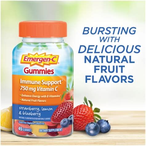 Emergen-C Adult Vitamin Immune Support Gummies, Strawberry, Lemon and ...