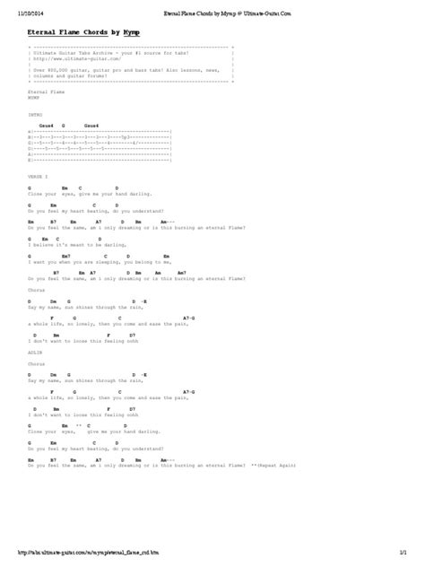 Eternal Flame Chords by Mymp at Ultimate-Guitar PDF | PDF