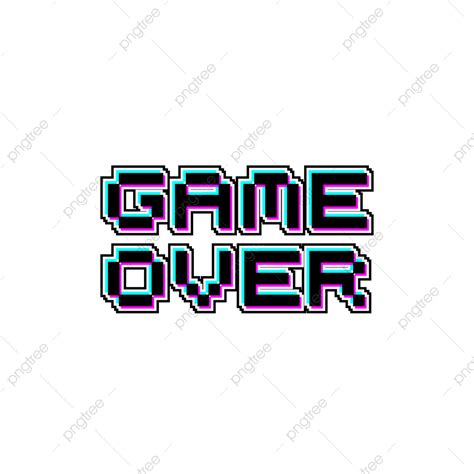 Game Over Clipart Vector, Game Over Screen Pixel Text Effect, Sign ...