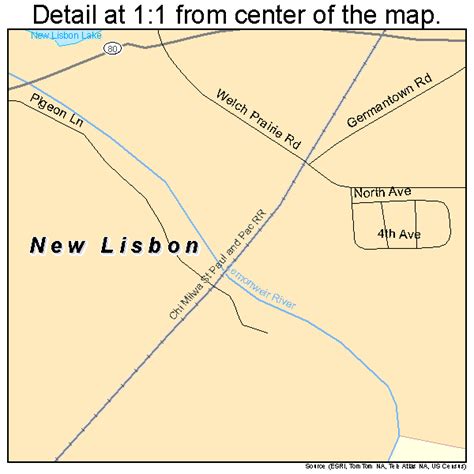 New Lisbon Wisconsin Street Map 5556900