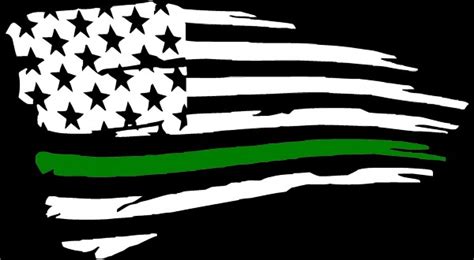 THIN GREEN LINE AMERICAN FLAG DECAL / STICKER 104