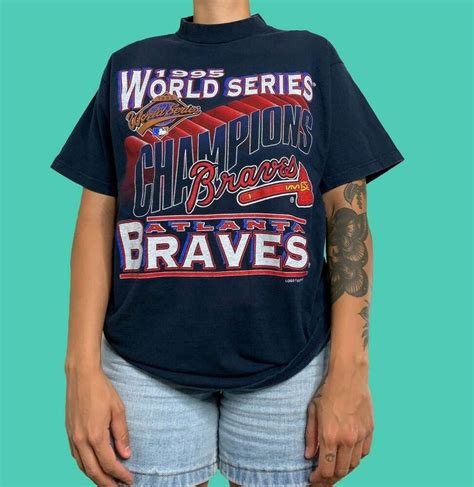 Atlanta Braves Shirt 1995 Vtg 90s MLB World Series Champions Tshirt Size Large #logo7 # ...