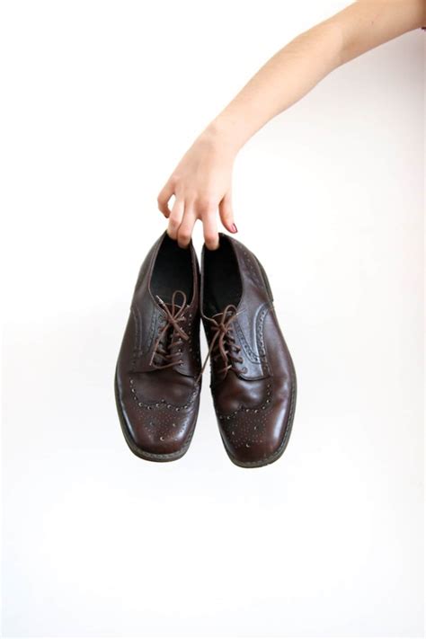 Vintage Wingtip Shoes Mens Oxford Shoes Leather Shoes Brown Shoes ...