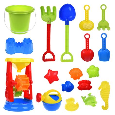 19 PCs Beach Sand Toys Set for Kids, Beach Bucket Beach Shovel Tool Kit ...