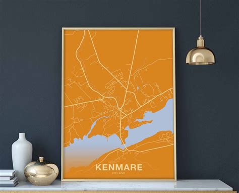 KENMARE Ireland Map Poster Color Hometown City Print Modern - Etsy