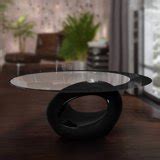 Stylish Black Oval Shape Coffee Table by Fab Glass and Mirror - Walmart.com