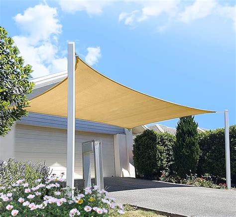 Outdoor Sun Shade Sail Canopy, 10' x 12' Rectangle Shade Cloth UV Block Sunshade Fabric - Patio ...