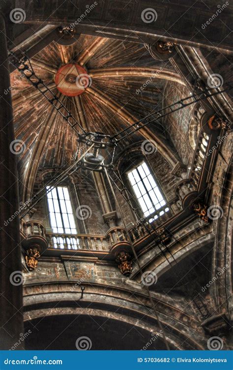 Interior in Cathedral Santiago De Compostela, Spain Editorial ...