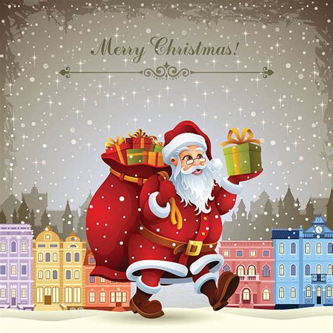 Best Santa Claus Is Coming To Town Illustrations, Royalty-Free Vector ...