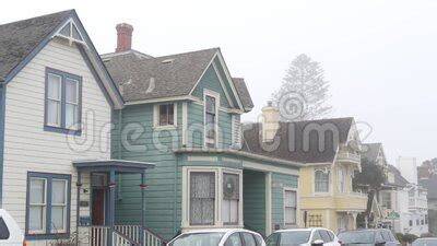 Old Victorian Style Houses, Historic Monterey, California. Colonial Architecture Stock Footage ...