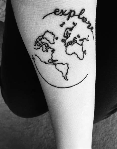 Small world tattoo! #travel #explore #tattoo #world | Tatuagem mundo ...