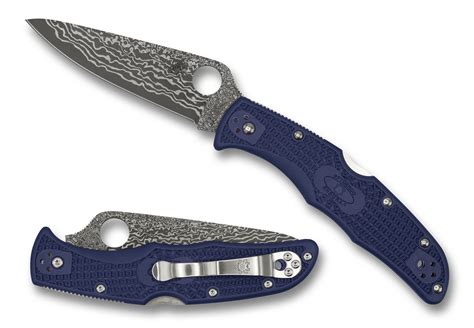 Spyderco C10FPNBD Endura KnifeJoy Exclusive KJ Steel Blue FRN Damascus ...