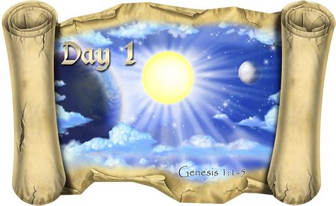 Creation Story Day 4 (Version 2) - Bible Scroll | Creation story, Bible creation story, Creation