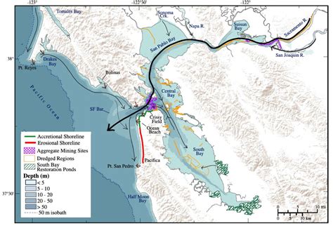 San Francisco bay depth map - Map of San Francisco bay depth (California - USA)