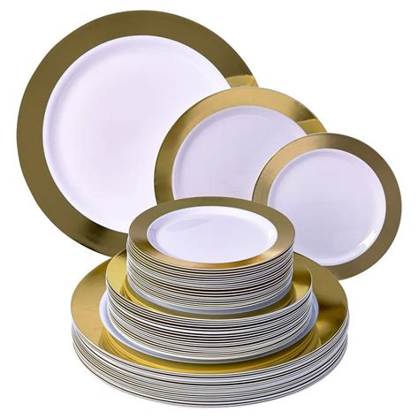 PARTY DISPOSABLE 60 PC DINNERWARE SET | 20 Dinner Plates | 20 Salad ...