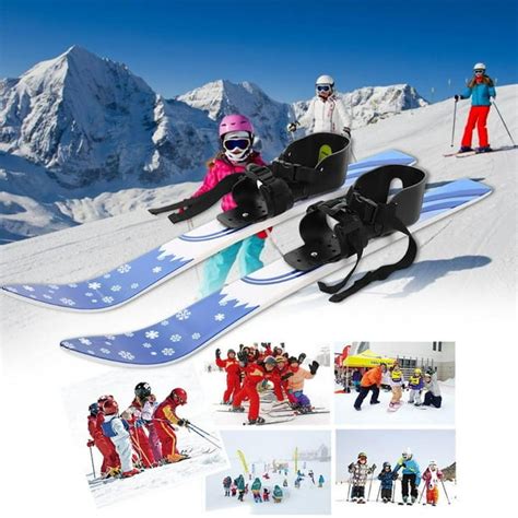 Ccdes 65cm ABS Children Kids Snowboard Skis Double Plates with Poles ...