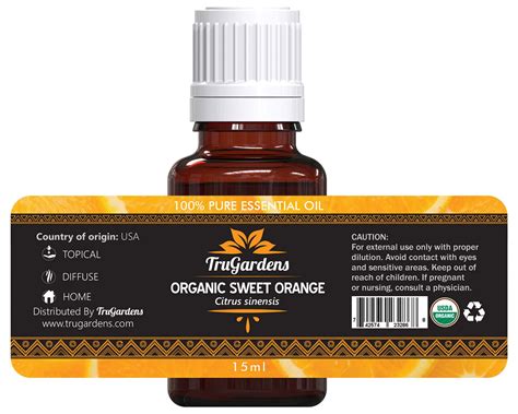 Sweet Orange ORGANIC Essential Oil - Buy Online From TruGardens