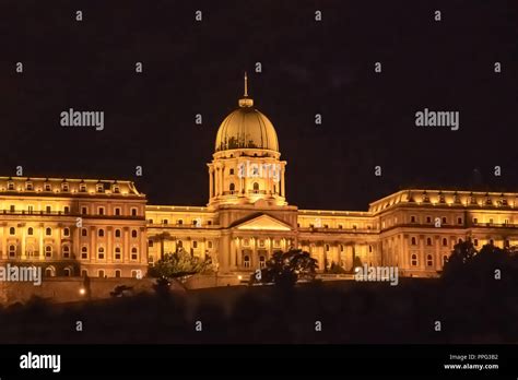 Buda castle in Budapest, Hungary at night Stock Photo - Alamy