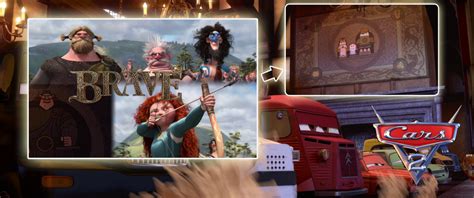 Pixar Brave easter egg in Cars 2 found by perbrethil on DeviantArt