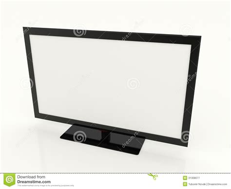 Led tv white screen stock illustration. Illustration of blank - 31308077