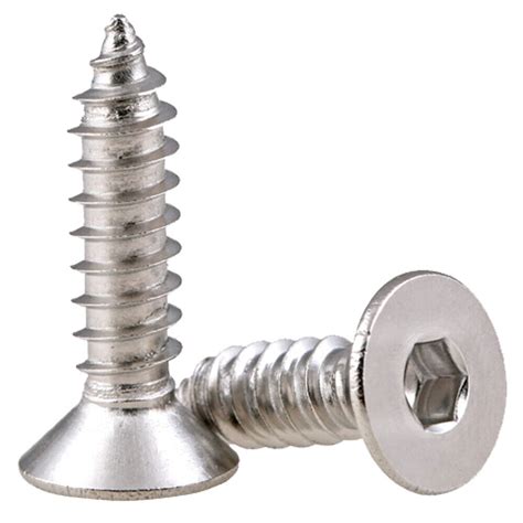 M5 M6 Stainless Steel Countersunk Flat Head Hex Socket Self Tapping Wood Screws | eBay