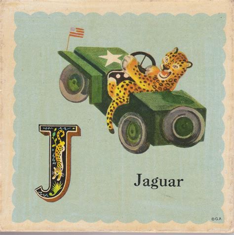 "J" - Jaguar Wouldn't you know, I drive a Jaguar | Vintage alphabet nursery, Clip art, Clip art ...
