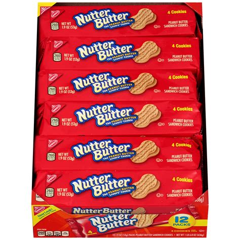 Nabisco Nutter Butter Cookies 3 oz Bag 48/Carton 03745 - Walmart.com