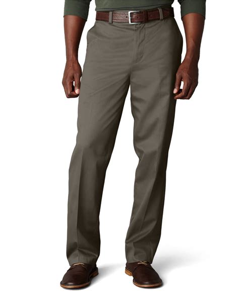 Dockers Signature Khaki Classic Fit Flat Front Pants in Natural for Men ...