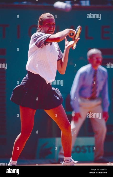 Croatian tennis player Iva Majoli, Roland Garros, France 1997 Stock ...