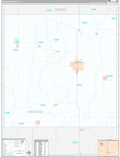 Cherokee County, IA Wall Map Premium Style by MarketMAPS - MapSales